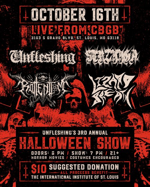 Unfleshing, Strzyyga, Rottendom, Lizard Breath Halloween Show @ CBGB